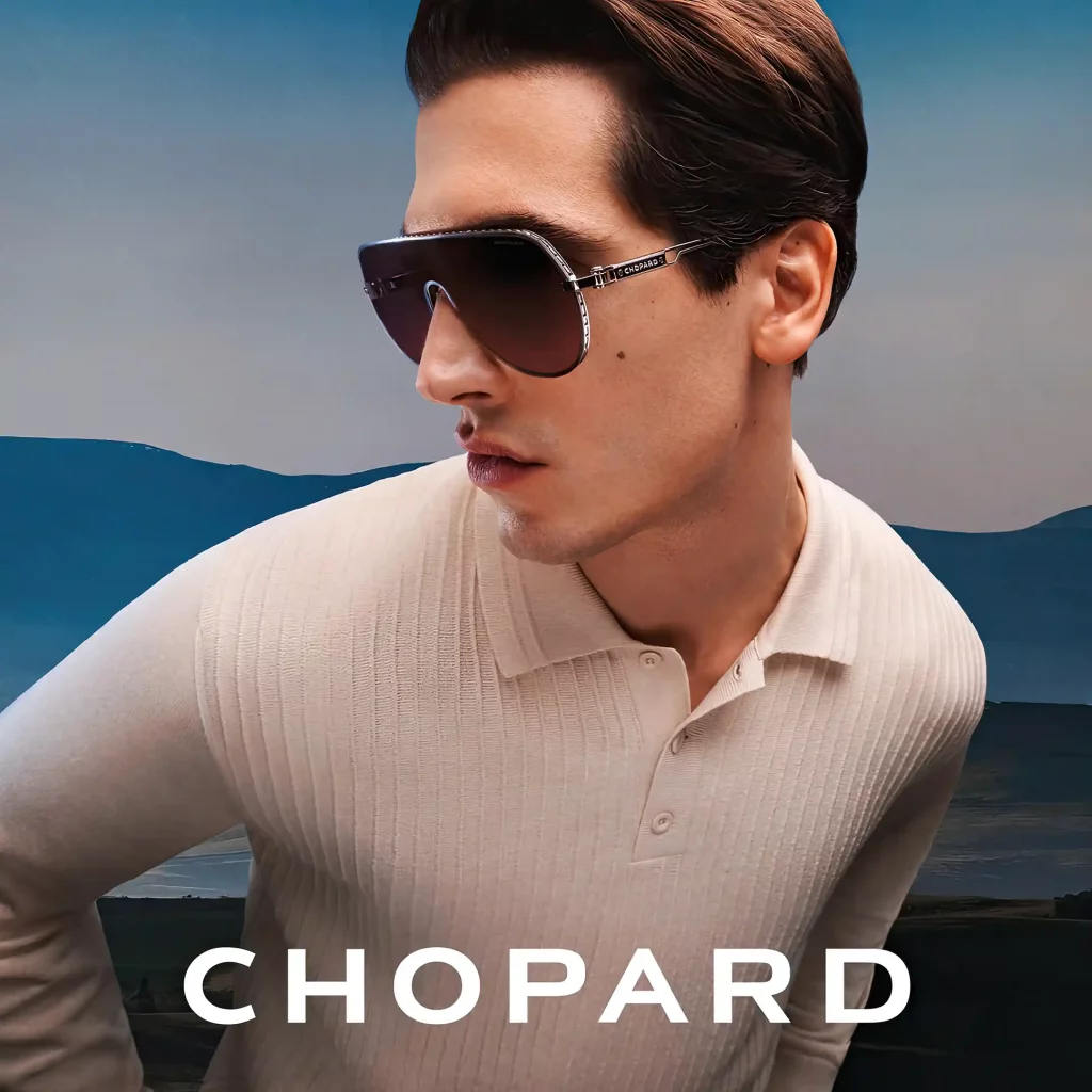 Mann mit Chopard Sonnenbrille